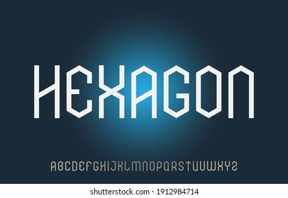 Hexagon Shaped Calligraphy Alphabet Capital Lettering A To Z Font Family