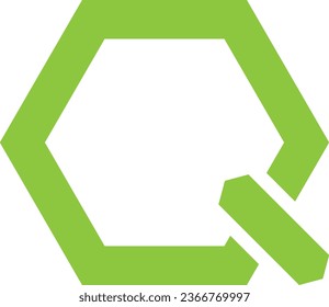 a hexagon shaped letter Q icon