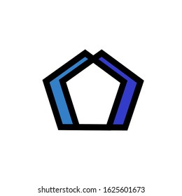 Hexagon shaped logo that can be used by company