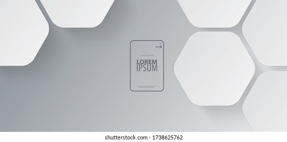 Hexagon Shapes Gradient Layout/Cover. Minimalist Creative Design Concept Background