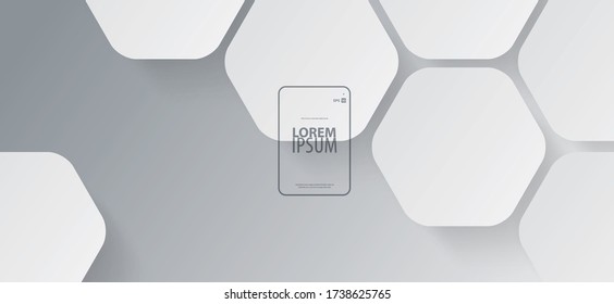 Hexagon Shapes Gradient Layout/Cover. Minimalist Creative Design Concept Background