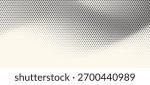 Hexagon Shapes Vector Abstract Geometric Technology Oscillation Wave Isolated on Light Background. Halftone Hex Retro Simple Pattern. Minimal 80s Style Dynamic Tech Wallpaper

