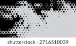 Hexagon Shapes Vector Abstract Geometric Technology Retrowave Sci-Fi Texture Isolated on Light Background. Halftone Hex Retro Simple Pattern