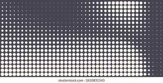 Hexagon Shapes Vector Abstract Geometric Technology Retrowave Sci-Fi Texture Isolated on Light Background. Halftone Hex Retro Simple Pattern.