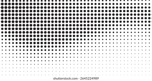 Hexagon Shapes Vector Abstract Geometric Technology Retrowave Sci-Fi Texture Isolated on Light Background. Halftone Hex Retro Simple Pattern.