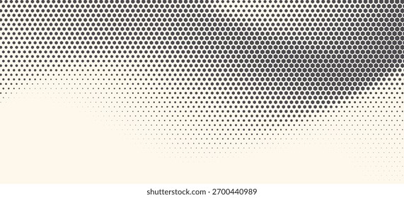 Vetor de forma hexágono Tecnologia geométrica abstrata Onda de oscilação isolada no fundo da luz. Meio-Tom Hex Retro Padrão Simples. Estilo mínimo 80s Dynamic Tech Wallpaper

