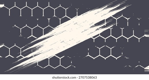 Hexagon Shapes Vector Abstract Geometric Technology Retrowave Sci-Fi Texture Isolated on Light Background.