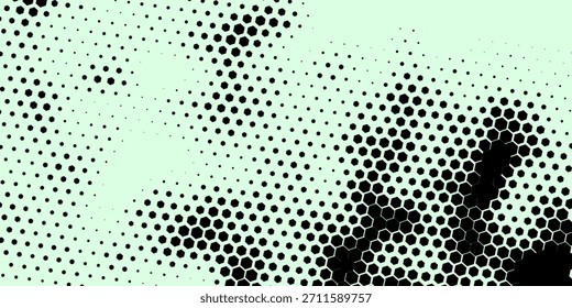 Formas hexagonales Vector Tecnología geométrica Abstractas Retrowave Sci-Fi Textura aislada sobre fondo claro. Patrón simple retro hexagonal de semitono. hexágono de Vector