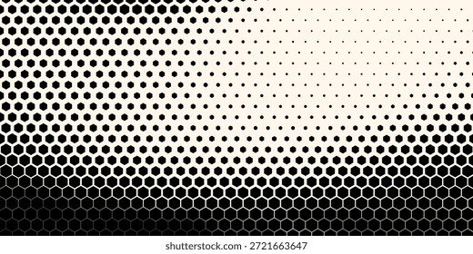 Formas hexagonales Vector Tecnología geométrica Abstractas Retrowave Sci-Fi Textura aislada sobre fondo claro. Patrón simple retro hexagonal semitono