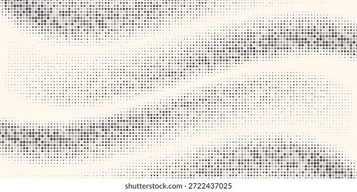 Formas hexagonales Vector Tecnología geométrica Abstractas Oscilación de onda aislada sobre fondo claro. Patrón simple retro hexagonal de semitono. Minimal 80s Style Fondo de pantalla técnico dinámico
