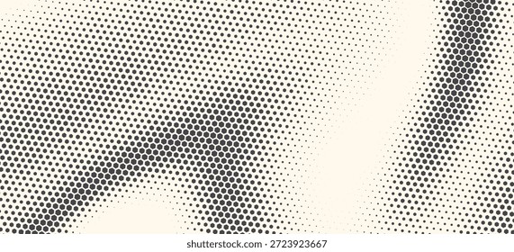 Vetor de forma hexágono Tecnologia geométrica abstrata Onda de oscilação isolada no fundo da luz. Meio-Tom Hex Retro Padrão Simples. Estilo mínimo 80s Dynamic Tech Wallpaper

