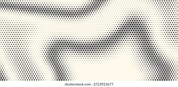 Vetor de forma hexágono Tecnologia geométrica abstrata Onda de oscilação isolada no fundo da luz. Meio-Tom Hex Retro Padrão Simples. Estilo mínimo 80s Dynamic Tech Wallpaper

