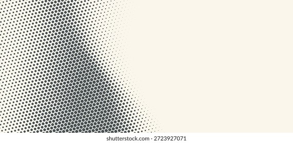 Formas hexagonales Vector Tecnología geométrica Abstractas Oscilación de onda aislada sobre fondo claro. Patrón simple retro hexagonal de semitono. Minimal 80s Style Fondo de pantalla técnico dinámico 