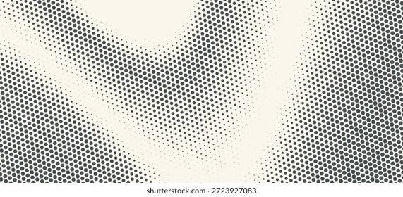Vetor de forma hexágono Tecnologia geométrica abstrata Onda de oscilação isolada no fundo da luz. Meio-Tom Hex Retro Padrão Simples. Estilo mínimo 80s Dynamic Tech Wallpaper 