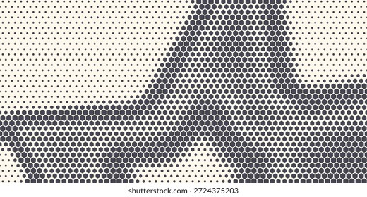 Hexágono Formas Vetor Tecnologia Geométrica Abstrata Retrowave Sci-Fi Textura Isolada no Fundo da Luz. Meio-tom Hex retro padrão simples

