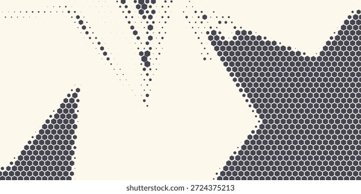 Hexágono Formas Vetor Tecnologia Geométrica Abstrata Retrowave Sci-Fi Textura Isolada no Fundo da Luz. Meio-tom Hex retro padrão simples

