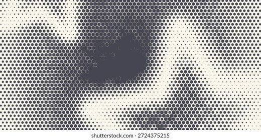 Hexágono Formas Vetor Tecnologia Geométrica Abstrata Retrowave Sci-Fi Textura Isolada no Fundo da Luz. Meio-tom Hex retro padrão simples

