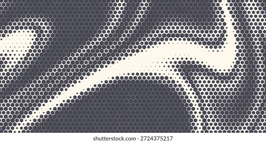 Hexágono Formas Vetor Tecnologia Geométrica Abstrata Retrowave Sci-Fi Textura Isolada no Fundo da Luz. Meio-tom Hex retro padrão simples

