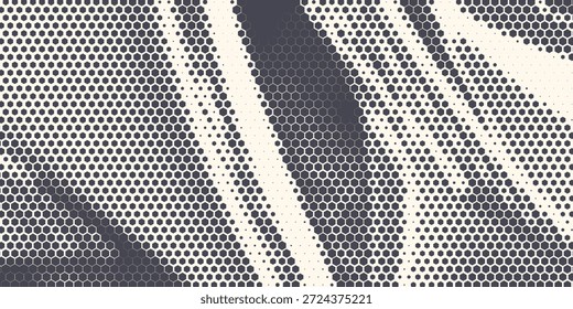 Hexágono Formas Vetor Tecnologia Geométrica Abstrata Retrowave Sci-Fi Textura Isolada no Fundo da Luz. Meio-tom Hex retro padrão simples

