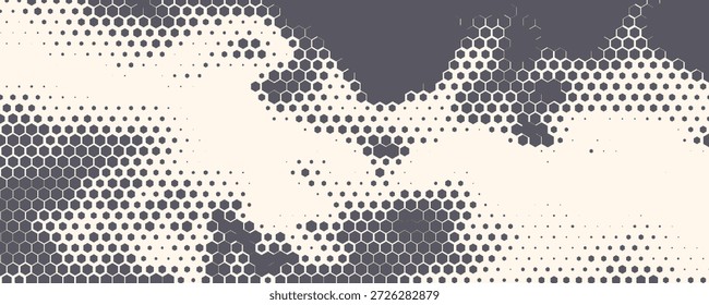 Hexágono Formas Vetor Tecnologia Geométrica Abstrata Retrowave Sci-Fi Textura Isolada no Fundo da Luz. Meio-tom Hex retro padrão simples