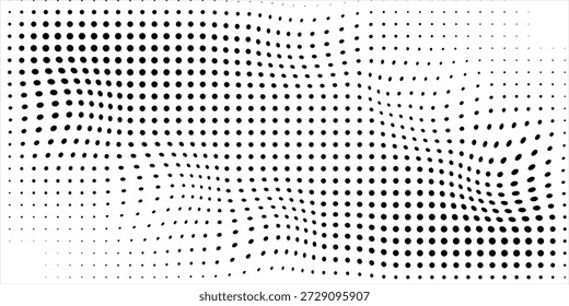 Formas hexagonales Vector Tecnología geométrica Abstractas Oscilación de onda aislada sobre fondo claro. Patrón simple retro hexagonal de semitono. Minimal 80s Style Fondo de pantalla técnico dinámico
