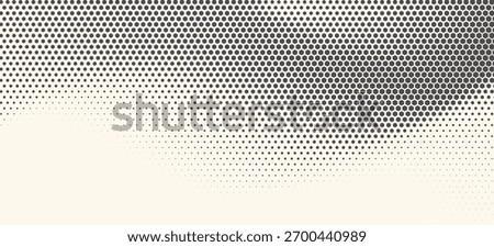 Hexagon Shapes Vector Abstract Geometric Technology Oscillation Wave Isolated on Light Background. Halftone Hex Retro Simple Pattern. Minimal 80s Style Dynamic Tech Wallpaper


