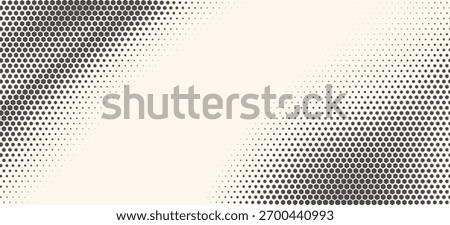 Hexagon Shapes Vector Abstract Geometric Technology Oscillation Wave Isolated on Light Background. Halftone Hex Retro Simple Pattern. Minimal 80s Style Dynamic Tech Wallpaper

