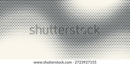 Hexagon Shapes Vector Abstract Geometric Technology Oscillation Wave Isolated on Light Background. Halftone Hex Retro Simple Pattern. Minimal 80s Style Dynamic Tech Wallpaper 