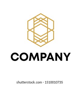 Hexagon sign Logo. Polygonal Logo template design