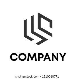 Hexagon sign Logo. Polygonal Logo template design