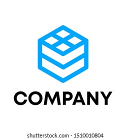 Hexagon sign Logo. Polygonal Logo template design