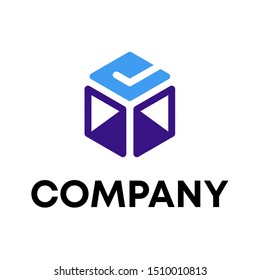 Hexagon sign Logo. Polygonal Logo template design