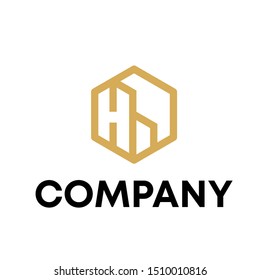 Hexagon sign Logo. Polygonal Logo template design
