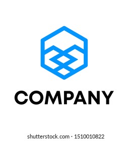 Hexagon sign Logo. Polygonal Logo template design