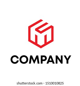 Hexagon sign Logo. Polygonal Logo template design