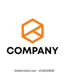 Hexagon sign Logo. Polygonal Logo template design