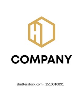 Hexagon sign Logo. Polygonal Logo template design