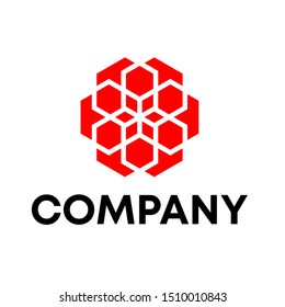 Hexagon sign Logo. Polygonal Logo template design