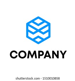 Hexagon sign Logo. Polygonal Logo template design