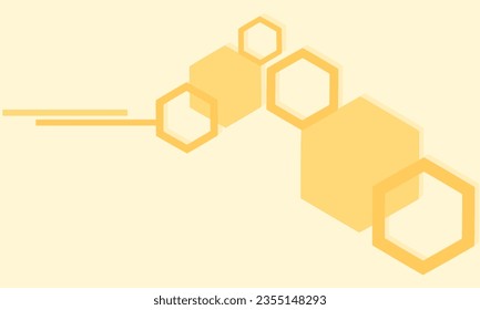 Hexagon-Zeichen auf gelbem Hintergrund, Vektorgrafik.