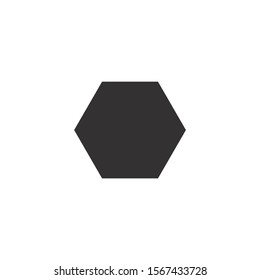 Hexagon silhouette vector icon on a white background