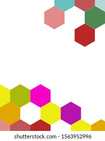Hexagon simple design with copy space for banner, flyer, newsletter template
