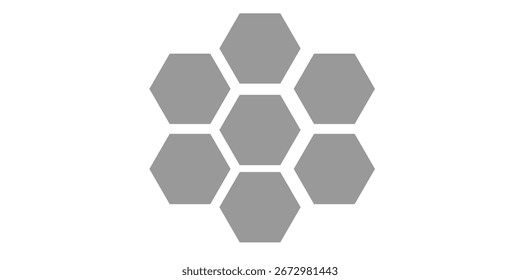 Diseño plano simple hexágono para informe infográfico, Ilustración vectorial.