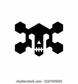 Hexagon Skull Logo Icon And Vector