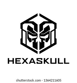 hexagon Skull logo vector