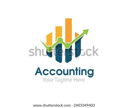 hexagon smart increase graphic chart accounting stock logo icon symbol design template illustration inspiration