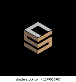 hexagon SN Initial logo Vector