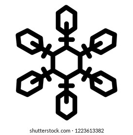 Hexagon snowflake line icon design, decorative snowflake 