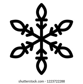 Hexagon snowflake line icon design, decorative snowflake 