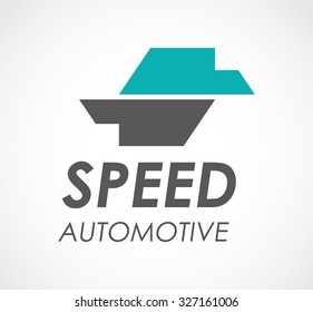 Hexagon speed of automotive abstract vector and logo design or template car transportation race business icon of company identity symbol concept